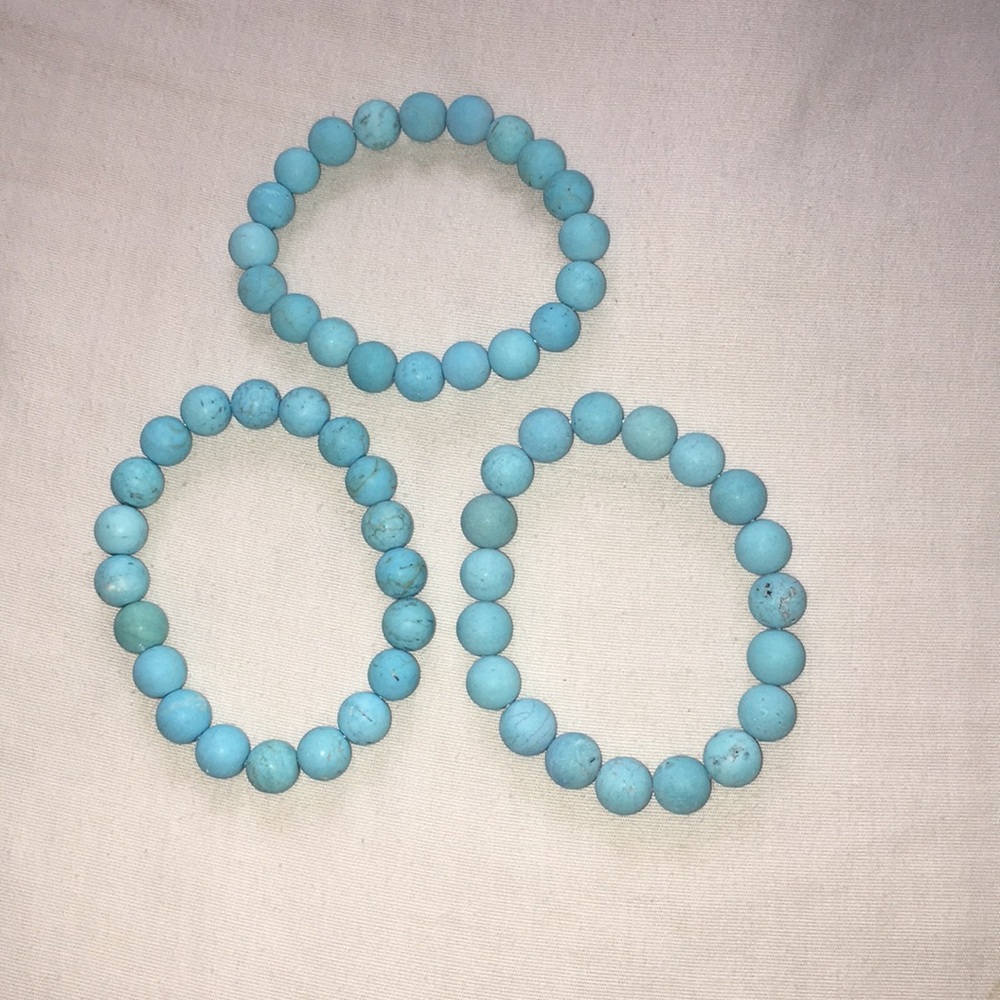 3 Turquoise Beaded Bracelets!